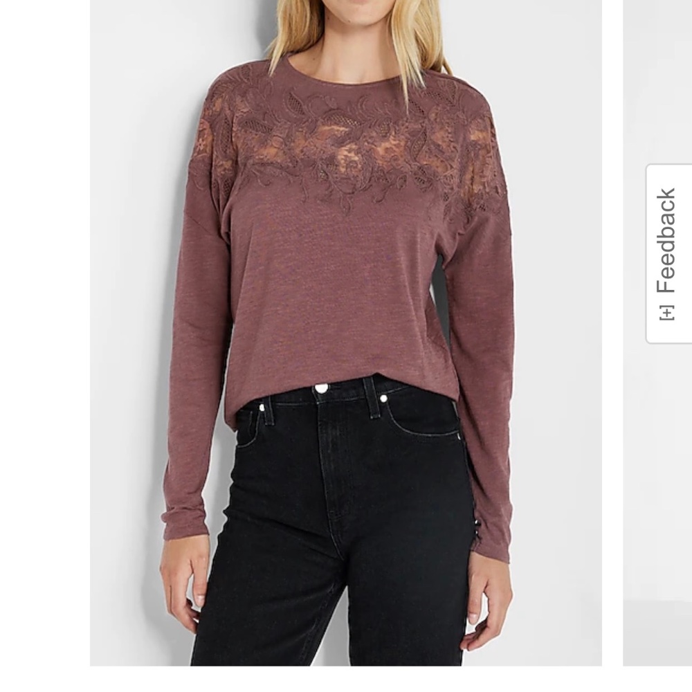 NWT Lace Sleeve Tee